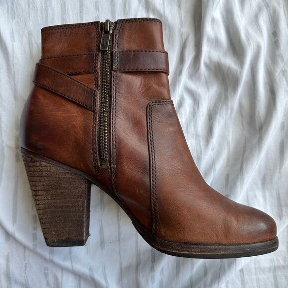 Frye Patty Riding Boots Redwood Size 6.5 M brown leather booties - Picture 5 of 12
